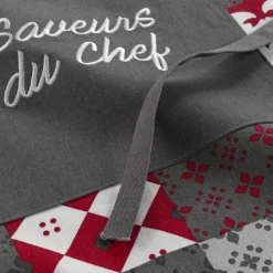 maxibazar Tablier Avec Poche 60X84Cm Imprime Brode Credence