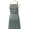 maxibazar Tablier De Cuisine Chef Carreaux 65X80Cm Vert