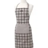maxibazar Tablier De Cuisine Chef Carreaux 65X80Cm Taupe