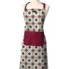 maxibazar Tablier De Cuisine Chef Geometric 65X80Cm Coton Framboise
