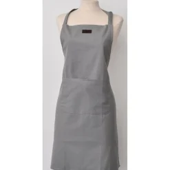 maxibazar Tablier De Cuisine Chef 65X80Cm Coton Gris Clair