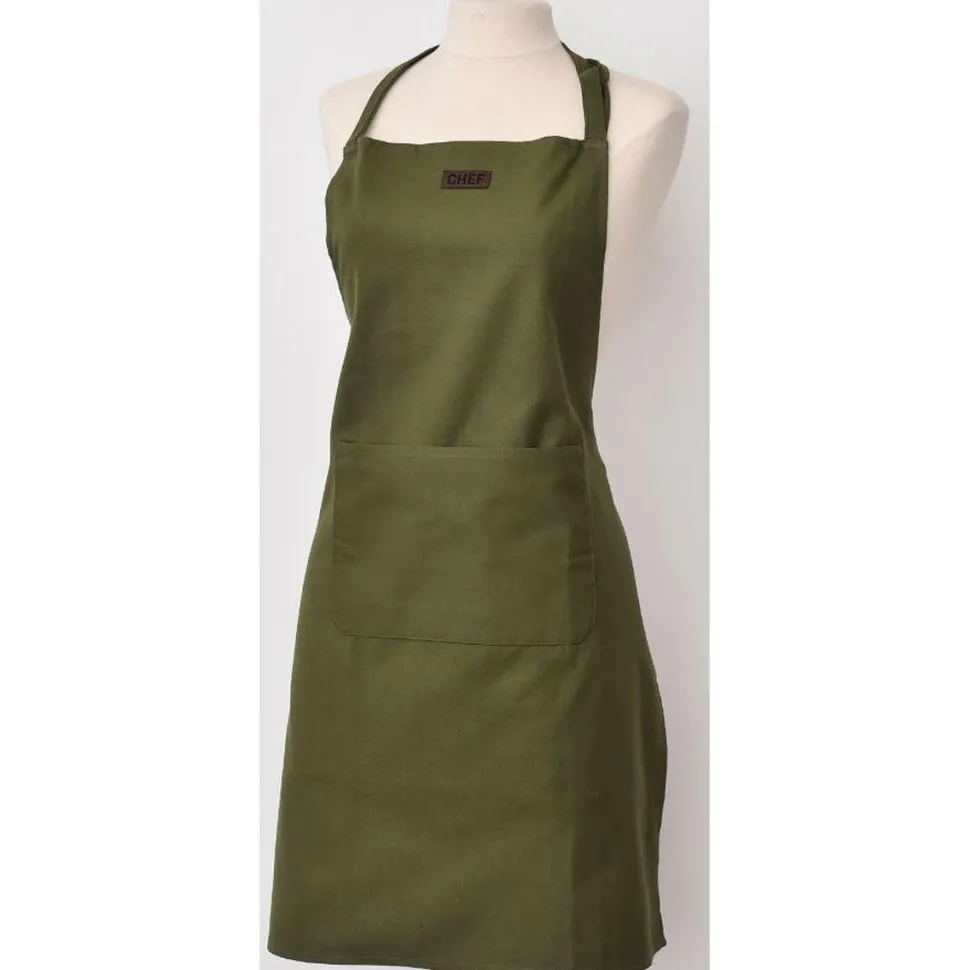maxibazar Tablier De Cuisine Chef 65X80Cm Coton Kaki