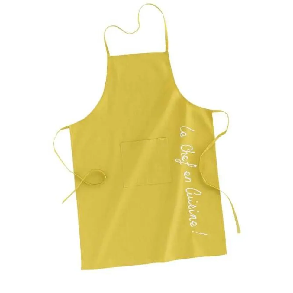 maxibazar Tablier Et Poche 60X84 Cm Coton Cuistot Jaune