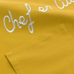 maxibazar Tablier Et Poche 60X84 Cm Coton Cuistot Jaune