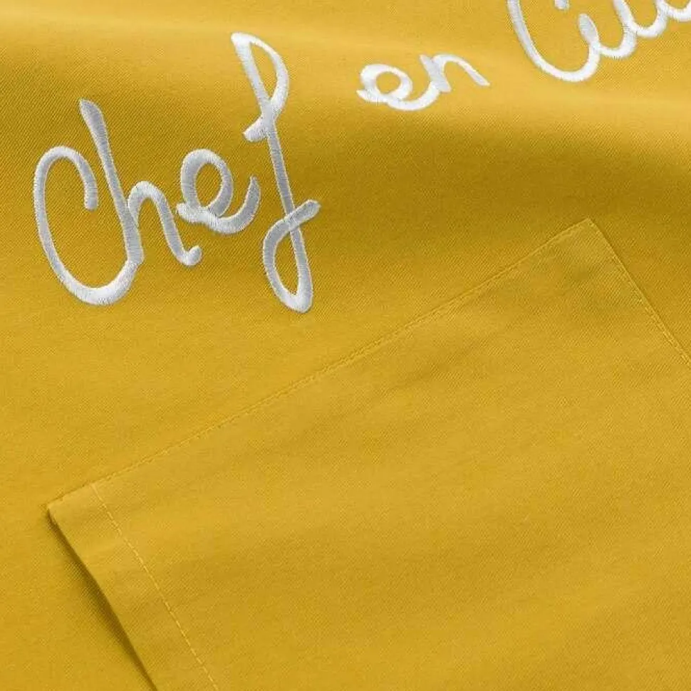 maxibazar Tablier Et Poche 60X84 Cm Coton Cuistot Jaune