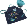 maxibazar Tablier Et Toque 50X60 Cm 24 Cm Coton Imprime Mini Chef