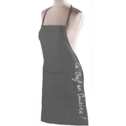maxibazar Tablier Poche 60X84 Cm Coton Cuistot Anthracite