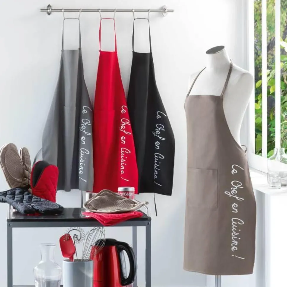 maxibazar Tablier Poche 60X84 Cm Coton Cuistot Anthracite