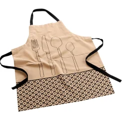 maxibazar Tablier 60X84Cm Recycle Imprime Beige