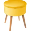 Tabouret Appoint Coffre Velours Tess Ocre