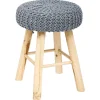 Tabouret Appoint Coton Suzette Gris Fonce