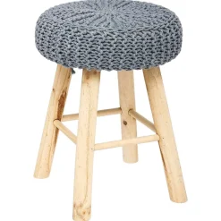 Tabouret Appoint Coton Suzette Gris Fonce