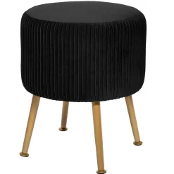 Tabouret Appoint Velours Solaro Noir
