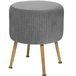 Tabouret Appoint Velours Solaro Gris