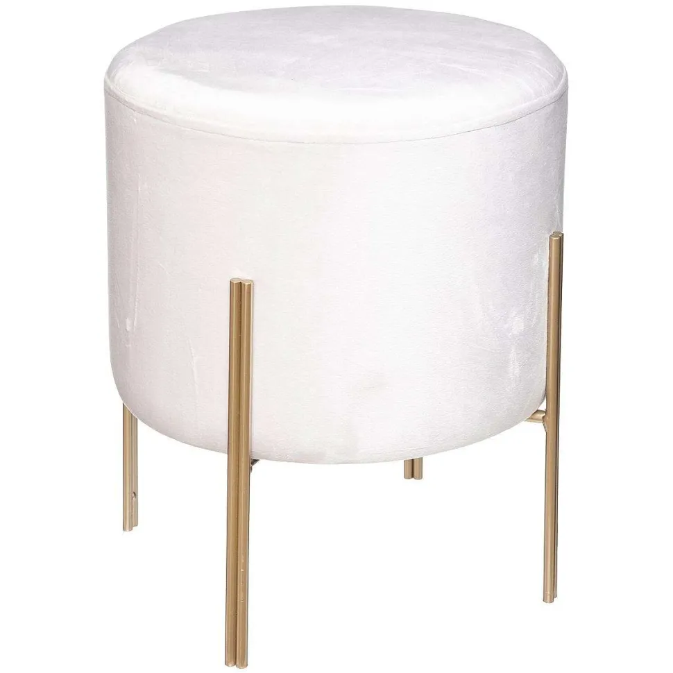 Tabouret Appoint Velours Living Ivoire