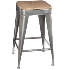 Tabouret Metal Joris Gris D.38X59.9Cm