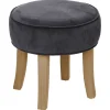 Tabouret Velours Gris Trend Adriel