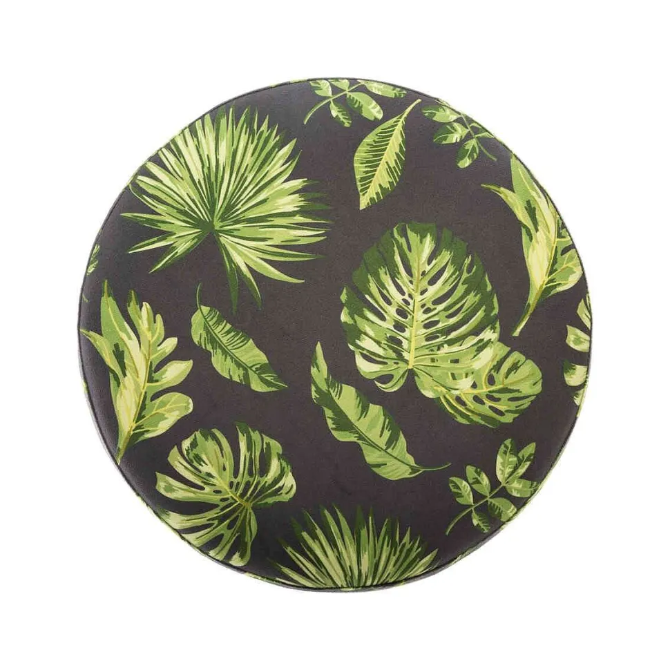 Tabouret Velours Pied Metal Colonial