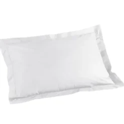 maxibazar Taie D Oreiller Volant Plat 50X70Cm Lina Blanche