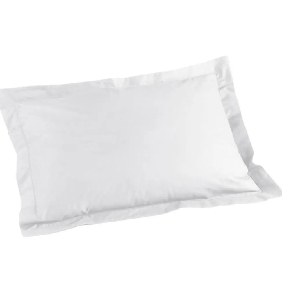 maxibazar Taie D Oreiller Volant Plat 50X70Cm Lina Blanche