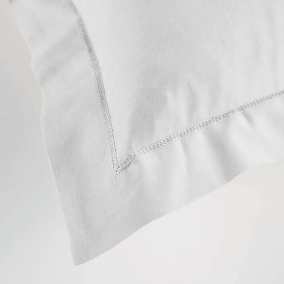 maxibazar Taie D Oreiller Volant Plat 50X70Cm Lina Blanche