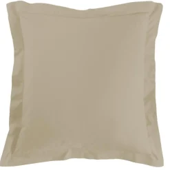 maxibazar Taie D Oreiller Volant Plat 63X63Cm Uni 57 Fils Lina Lin