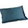 maxibazar Taie D Oreiller Volant Plat 50X70Cm Lina Bleu Nuit
