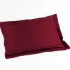 maxibazar Taie D Oreiller Volant Plat 50X70Cm Uni Lina Bourgogne