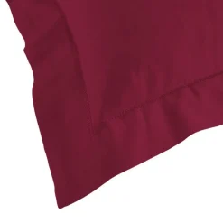 maxibazar Taie D Oreiller Volant Plat 50X70Cm Uni Lina Bourgogne