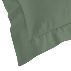 maxibazar Taie D Oreiller Volant Plat 50X70Cm Uni 57 Fils Lina Kaki