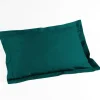 maxibazar Taie D Oreiller Volant Plat 50X70Cm Uni Lina Petrole