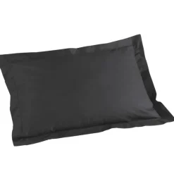 maxibazar Taie D Oreiller Volant Plat 50X70Cm Lina Charbon