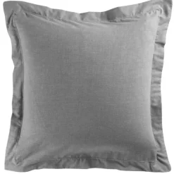 maxibazar Taie D Oreiller Volant Plat 63X63Cm Actually Gris