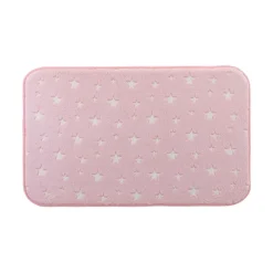 maxibazar Tapis 50 X 80 Cm Flanel Uni Phosphorescent Fluo Night Rose