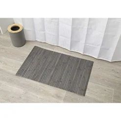 Tapis Bambou Anti Derapant 50X80Cm Gris Mat