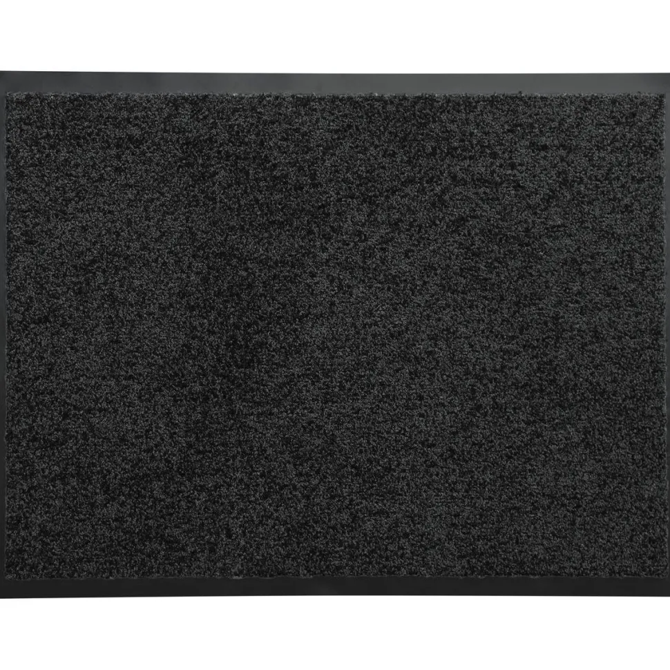 maxibazar Tapis Baptiste 60X80Cm Polyamide Pvc Noir