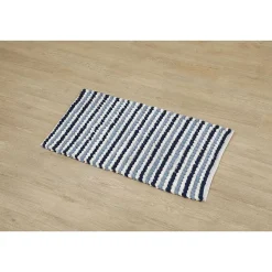 Tapis Boules Tricolore 50X90Cm Blanc Bleu