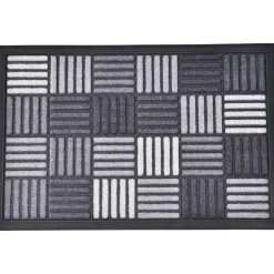 maxibazar Tapis Caroll 40X60Cm Nylon Caoutchouc Gris
