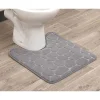 Tapis Contour Wc Memoire De Forme Galet 50X50Cm Gris Clair