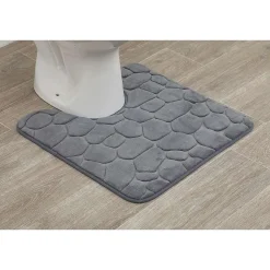 Tapis Contour Wc Memoire De Forme Galet 45X50Cm Gris Fonce