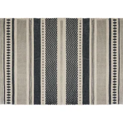 Atmosphera Tapis Coton Imprime Gris Fonce 60X90Cm