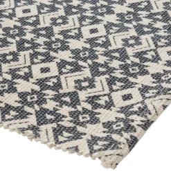 Atmosphera Tapis Coton Imprime Gris Fonce 60X90Cm