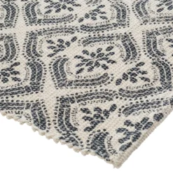 Atmosphera Tapis Coton Imprime Gris Fonce 60X90Cm