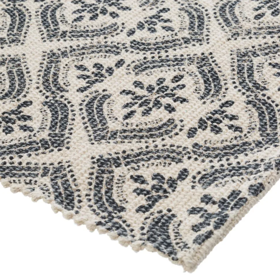 Atmosphera Tapis Coton Imprime Gris Fonce 60X90Cm