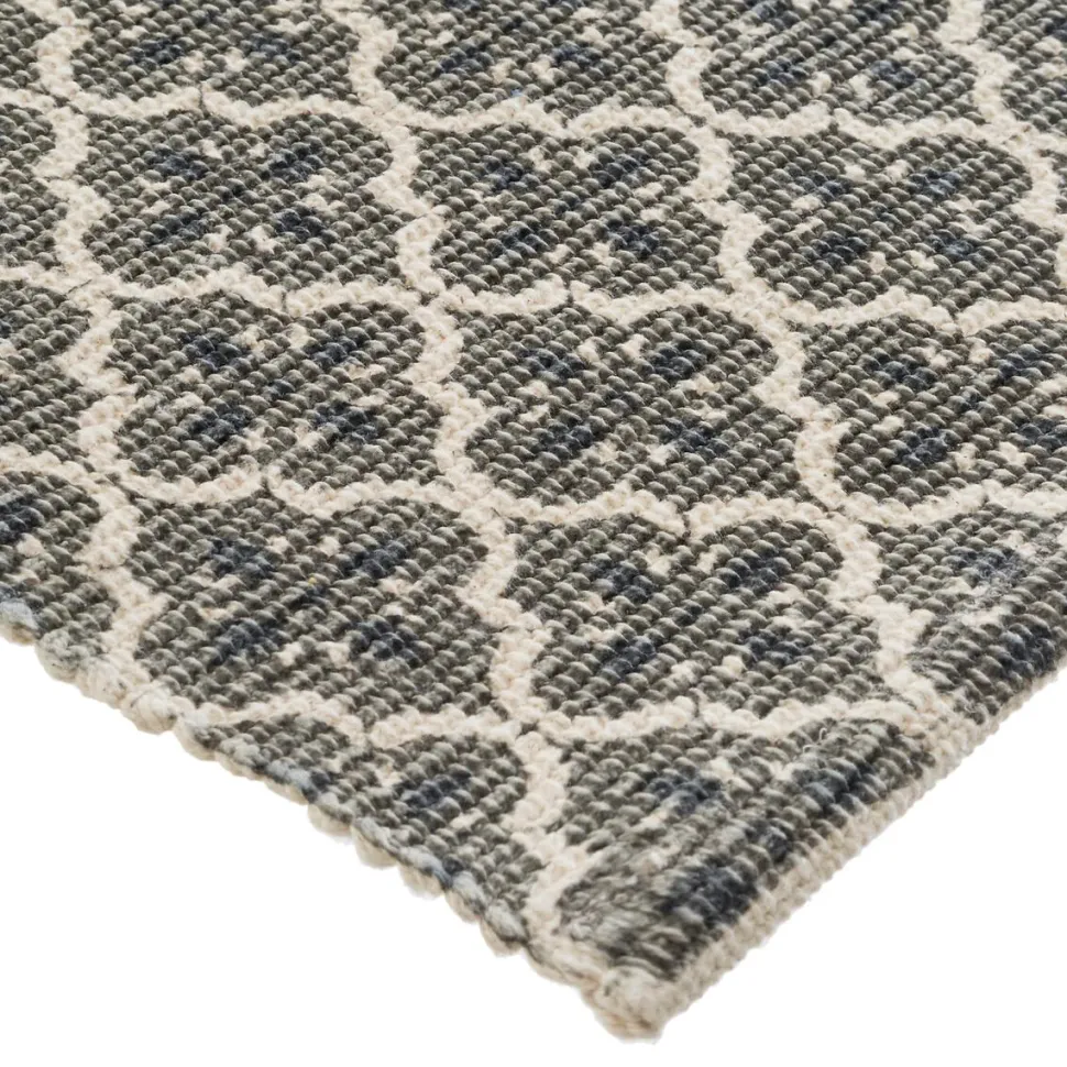 Atmosphera Tapis Coton Imprime Gris Fonce 60X90Cm