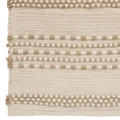 maxibazar Tapis Coton Jute Bota Ivoire 70X140Cm