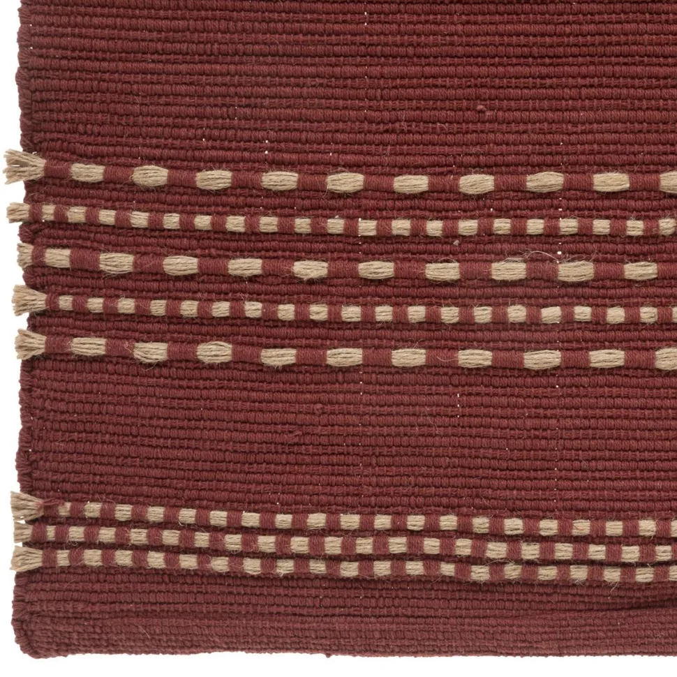 maxibazar Tapis Coton Jute Bota Terracotta 70X140Cm
