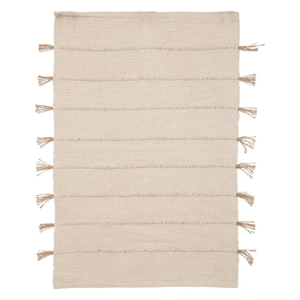 maxibazar Tapis Coton Pompon Jute 60X90Cm En Box