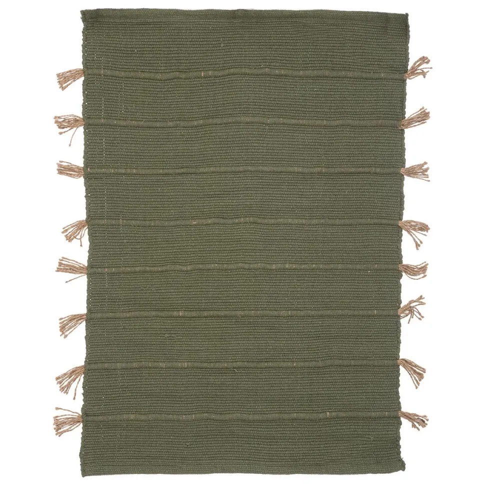 maxibazar Tapis Coton Pompon Jute 60X90Cm En Box