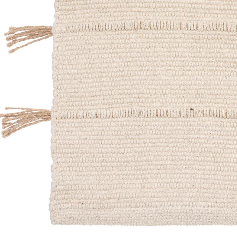 maxibazar Tapis Coton Pompon Jute 60X90Cm En Box